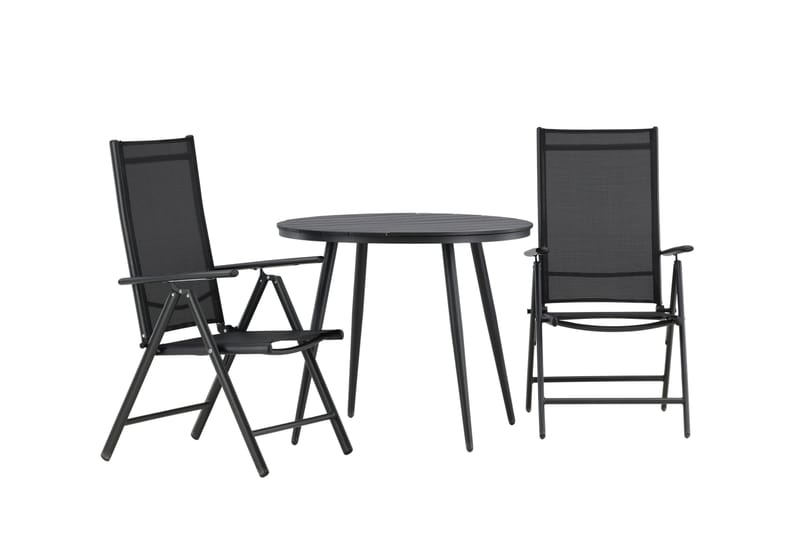 Break Cafésæt Ø90 cm + 2 Break Positionsstole - Sort - Havemøbler - Balkon - Balkonmøbler - Altansæt