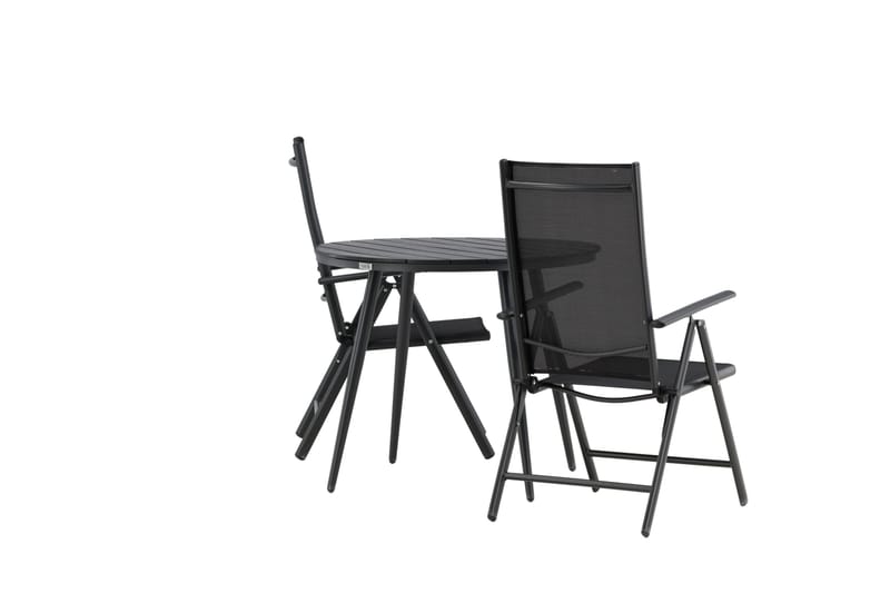 Break Cafésæt Ø90 cm + 2 Break Positionsstole - Sort - Havemøbler - Balkon - Balkonmøbler - Altansæt