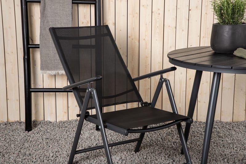 Break Cafésæt Ø90 cm + 2 Break Positionsstole - Sort - Havemøbler - Balkon - Balkonmøbler - Altansæt