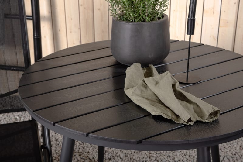 Break Cafésæt Ø90 cm + 2 Break Positionsstole - Sort - Havemøbler - Balkon - Balkonmøbler - Altansæt