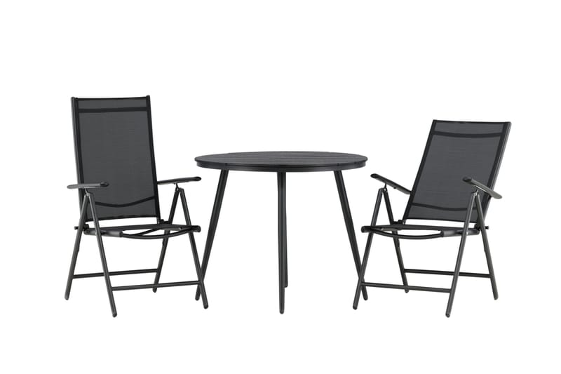 Break Cafésæt Ø90 cm + 2 Break Positionsstole - Sort - Havemøbler - Balkon - Balkonmøbler - Altansæt