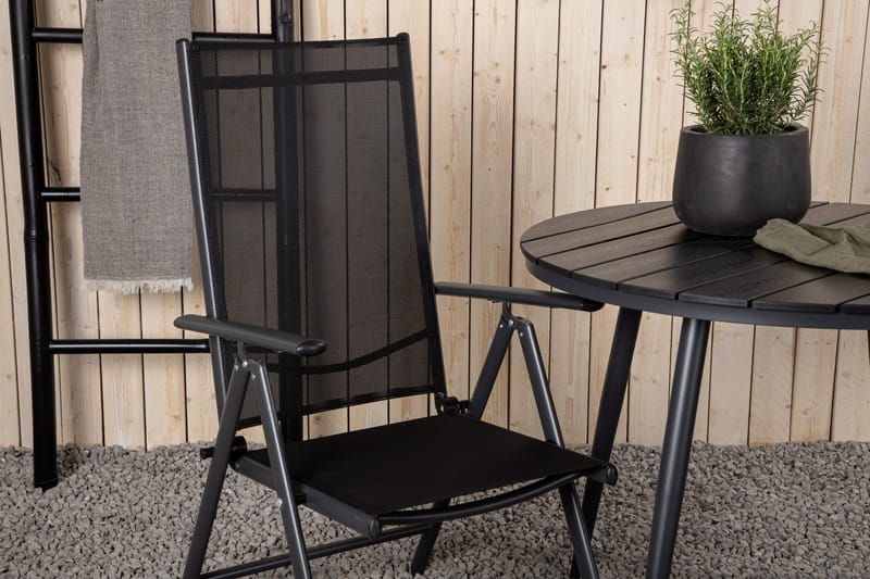 Break Cafésæt Ø90 cm + 2 Break Positionsstole - Sort - Havemøbler - Balkon - Balkonmøbler - Altansæt