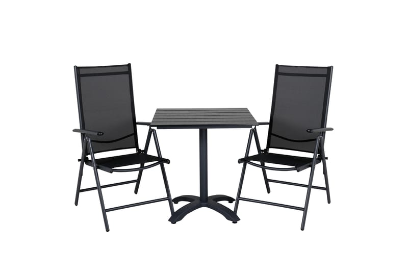 Colorado Cafésæt 70 cm + 2 Break Positionsstole - Sort - Havemøbler - Balkon - Balkonmøbler - Altansæt