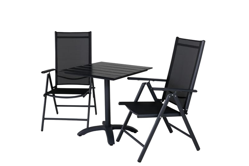 Colorado Cafésæt 70 cm + 2 Break Positionsstole - Sort - Havemøbler - Balkon - Balkonmøbler - Altansæt