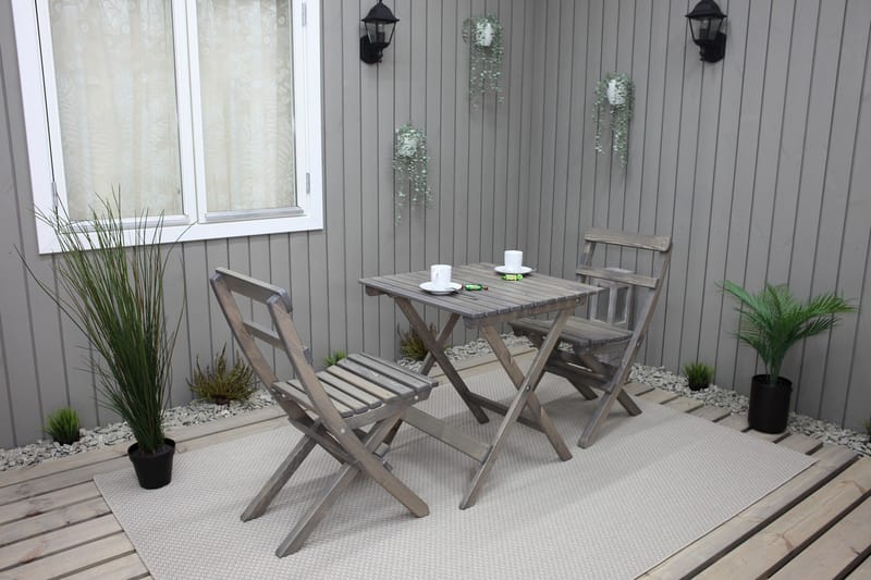 Gruppe af udendørs møbler Wilma & Knohult - Grå - Havemøbler - Balkon - Balkonmøbler - Altansæt