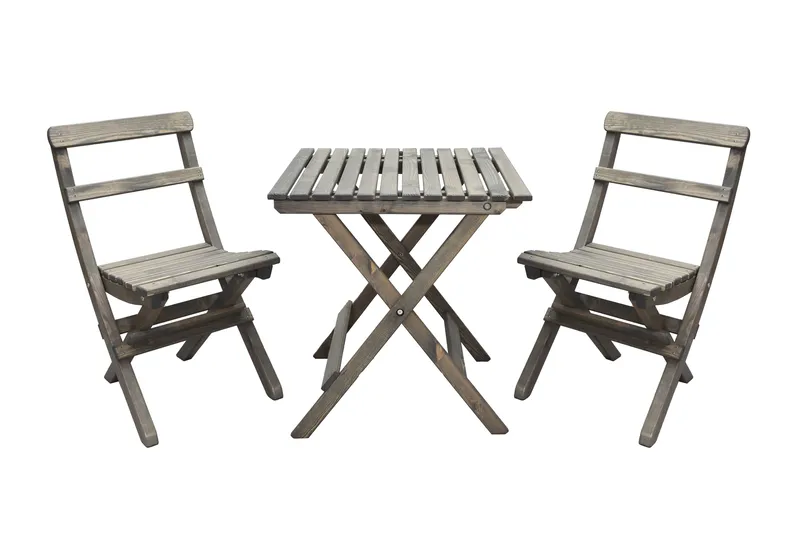 Gruppe af udendørs møbler Wilma & Knohult - Grå - Havemøbler - Balkon - Balkonmøbler - Altansæt