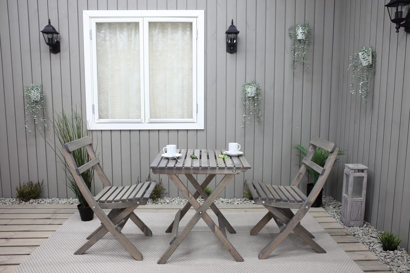 Gruppe af udendørs møbler Wilma & Knohult - Grå - Havemøbler - Balkon - Balkonmøbler - Altansæt