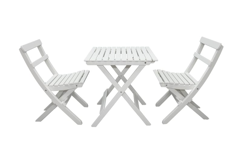 Gruppe af udendørs møbler Wilma & Knohult - Hvid - Havemøbler - Balkon - Balkonmøbler - Altansæt