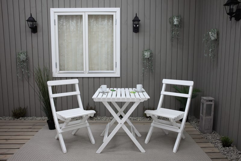 Gruppe af udendørs møbler Wilma & Knohult - Hvid - Havemøbler - Balkon - Balkonmøbler - Altansæt