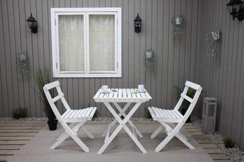 Gruppe af udendørs møbler Wilma & Knohult - Hvid - Havemøbler - Balkon - Balkonmøbler - Altansæt