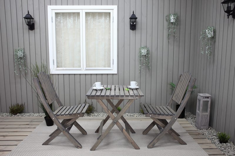 Gruppe af udendørs møbler Wilma & Visby - Grå - Havemøbler - Balkon - Balkonmøbler - Altansæt