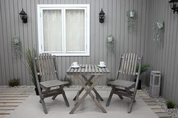 Gruppe af udendørs møbler Wilma & Visby - Grå - Havemøbler - Balkon - Balkonmøbler - Altansæt