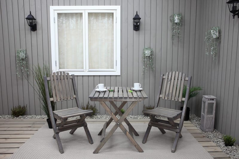 Gruppe af udendørs møbler Wilma & Visby - Grå - Havemøbler - Balkon - Balkonmøbler - Altansæt