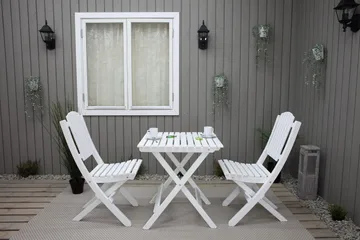 Gruppe af udendørs møbler Wilma & Visby - Hvid - Havemøbler - Balkon - Balkonmøbler - Altansæt