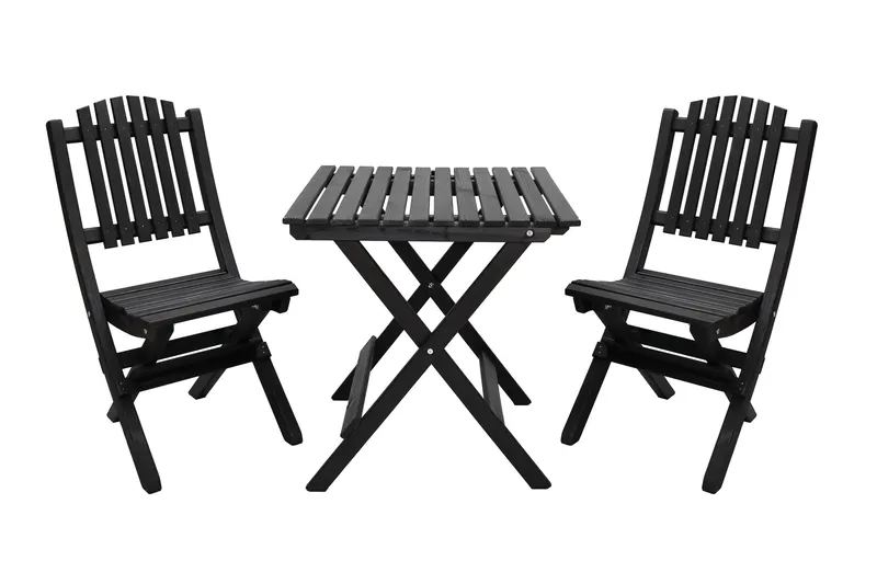 Gruppe af udendørs møbler Wilma & Visby - Kaffe sort - Havemøbler - Balkon - Balkonmøbler - Altansæt