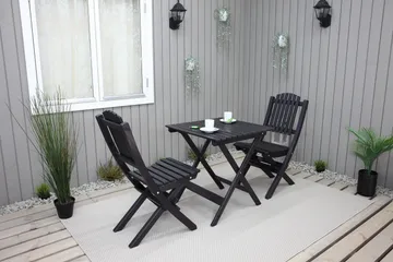 Gruppe af udendørs møbler Wilma & Visby - Kaffe sort - Havemøbler - Balkon - Balkonmøbler - Altansæt