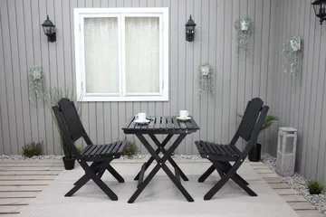 Gruppe af udendørs møbler Wilma & Visby - Kaffe sort - Havemøbler - Balkon - Balkonmøbler - Altansæt