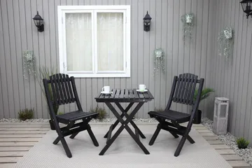 Gruppe af udendørs møbler Wilma & Visby - Kaffe sort - Havemøbler - Balkon - Balkonmøbler - Altansæt