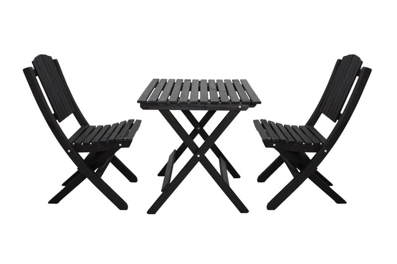 Gruppe af udendørs møbler Wilma & Visby - Kaffe sort - Havemøbler - Balkon - Balkonmøbler - Altansæt