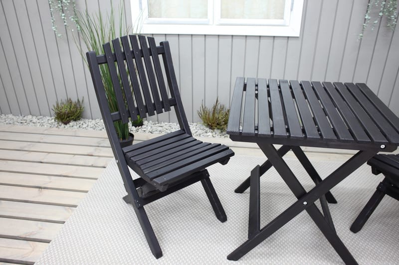 Gruppe af udendørs møbler Wilma & Visby - Kaffe sort - Havemøbler - Balkon - Balkonmøbler - Altansæt