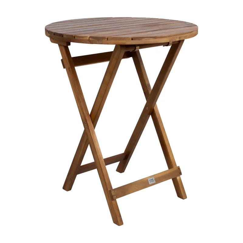 Altansæt HOME4YOU Gwen D60 cm Bord og 2 stole - Brun - Havemøbler - Balkon - Balkonmøbler - Altansæt