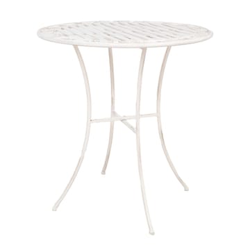 Altansæt HOME4YOU Jasmine bord og 2 stole antikhvidt metal - antik hvid - Havemøbler - Balkon - Balkonmøbler - Altansæt