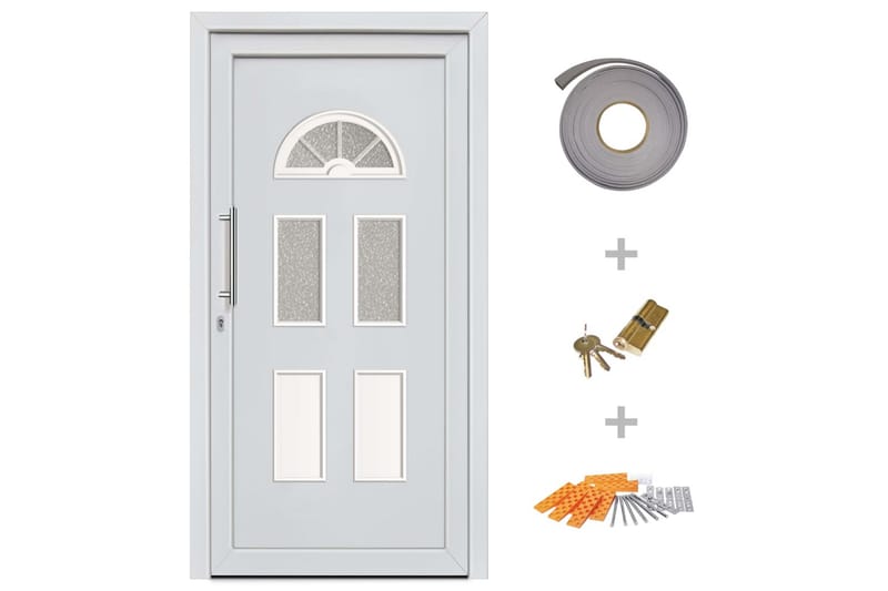 Hoveddør 98 X 208 Cm Hvid - Hvid - Havemøbler - Balkon - Balkonmøbler - Altansæt