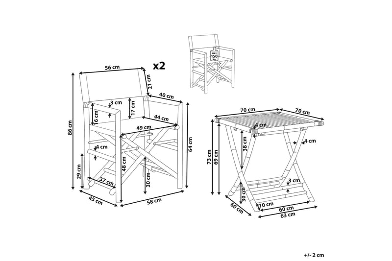 Hvid/ beige MOLISE / SPELLO - Træ / natur - Havemøbler - Balkon - Balkonmøbler - Altansæt