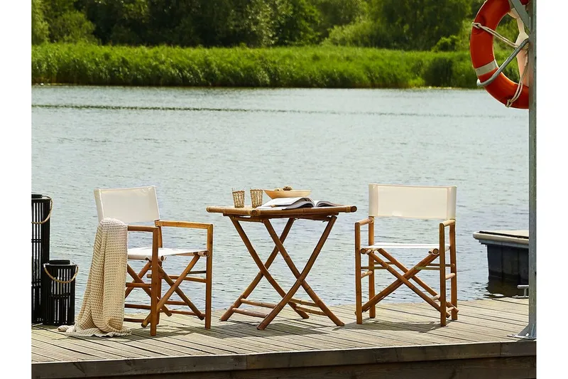 Hvid/ beige MOLISE / SPELLO - Træ / natur - Havemøbler - Balkon - Balkonmøbler - Altansæt