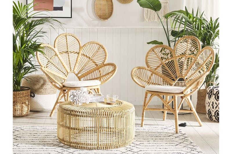 Limni Balkonsæt 140 cm + 2 Lorentine Lænestole - Træ/Natur - Havemøbler - Balkon - Balkonmøbler - Altansæt