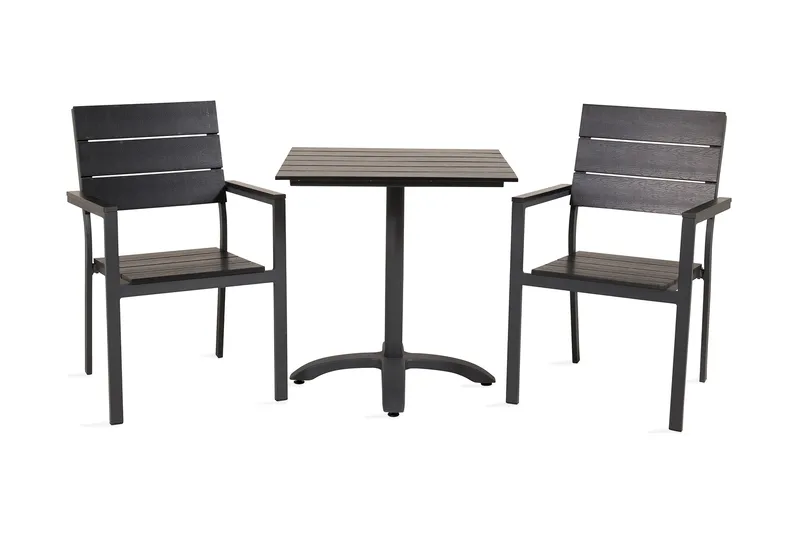 Norfolk Cafésæt inkl 2 Konob Stole, Sort