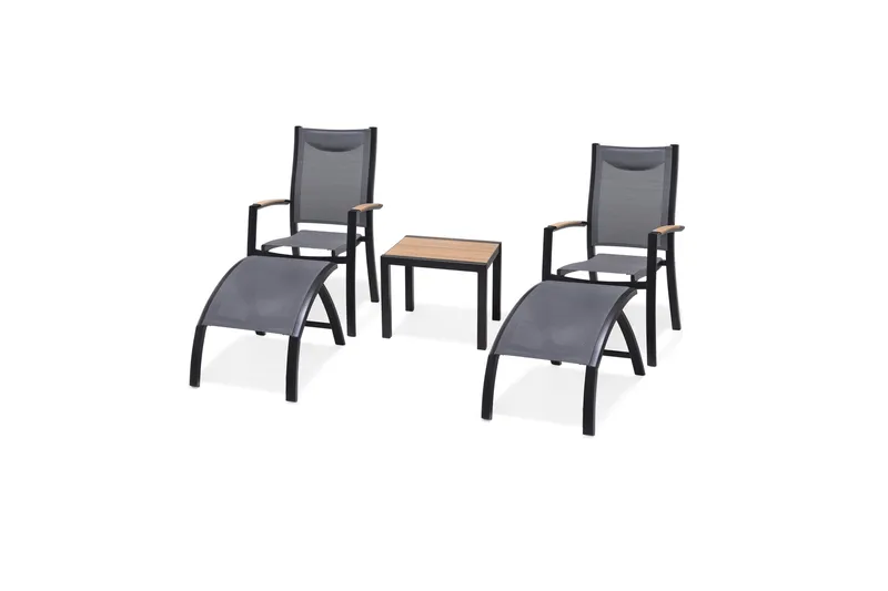Panama Cafésæt 50x50 cm + 2 Stole Grå, Lifestyle Garden