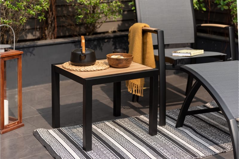Panama Cafésæt 50x50 cm + 2 Stole Sort - Lifestyle Garden - Havemøbler - Balkon - Balkonmøbler - Altansæt