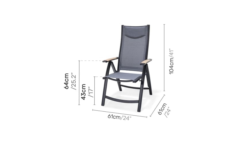 Panama Cafésæt 50x50 cm + 2 Stole Sort - Lifestyle Garden - Havemøbler - Balkon - Balkonmøbler - Altansæt