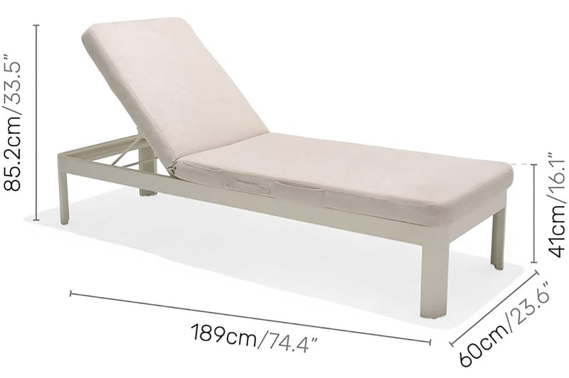 Portals Solseng med Hynde - Hvid / træ - Havemøbler - Havestole - Solseng & solvogn