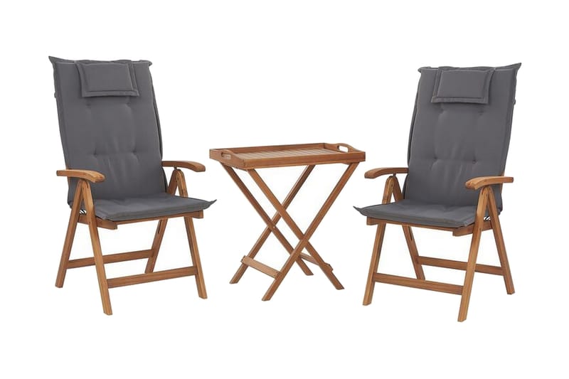 Riliegh Balkonsæt 68 cm + 2 Stole, Grafitgrå