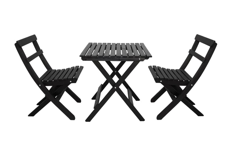 Wilma Cafésæt 65x65 cm + 2 Stole Grå/Hvid - Baltic Garden - Havemøbler - Balkon - Balkonmøbler - Altansæt