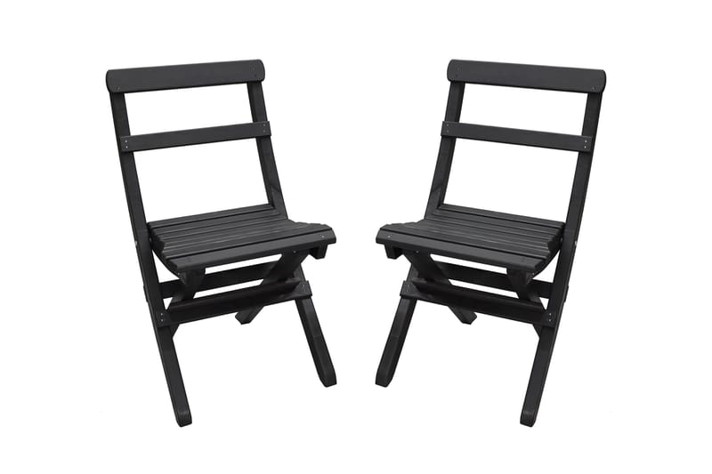 Wilma Cafésæt 65x65 cm + 2 Stole Grå/Hvid - Baltic Garden - Havemøbler - Balkon - Balkonmøbler - Altansæt