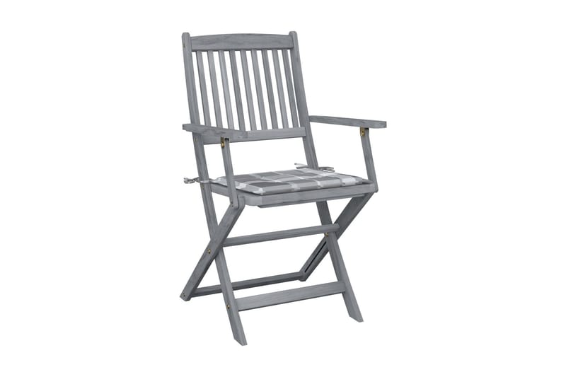 Foldbare Havestole 2 Stk. Med Hynder massivt Akacietræ - Havemøbler - Balkon - Balkonmøbler - Altanstole