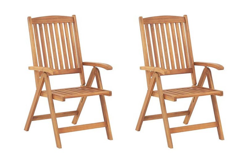 Havestol 2 st akacietræ lysebrun JAVA - Træ/natur - Havemøbler - Balkon - Balkonmøbler - Altanstole