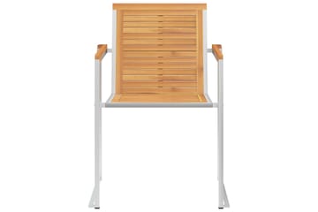 havestole 4 stk. med hynder massivt teaktræ - Brun - Havemøbler - Balkon - Balkonmøbler - Altanstole