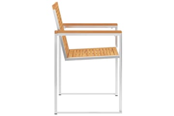 havestole 4 stk. med hynder massivt teaktræ - Brun - Havemøbler - Balkon - Balkonmøbler - Altanstole