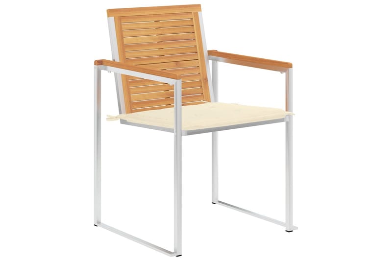 havestole 8 stk. med hynder massivt teaktræ - Brun - Havemøbler - Balkon - Balkonmøbler - Altanstole