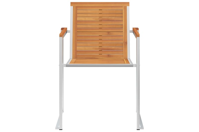 Havestole Med Hynder 2 Stk. massivt Akacietræ og Stål - Brun - Havemøbler - Balkon - Balkonmøbler - Altanstole
