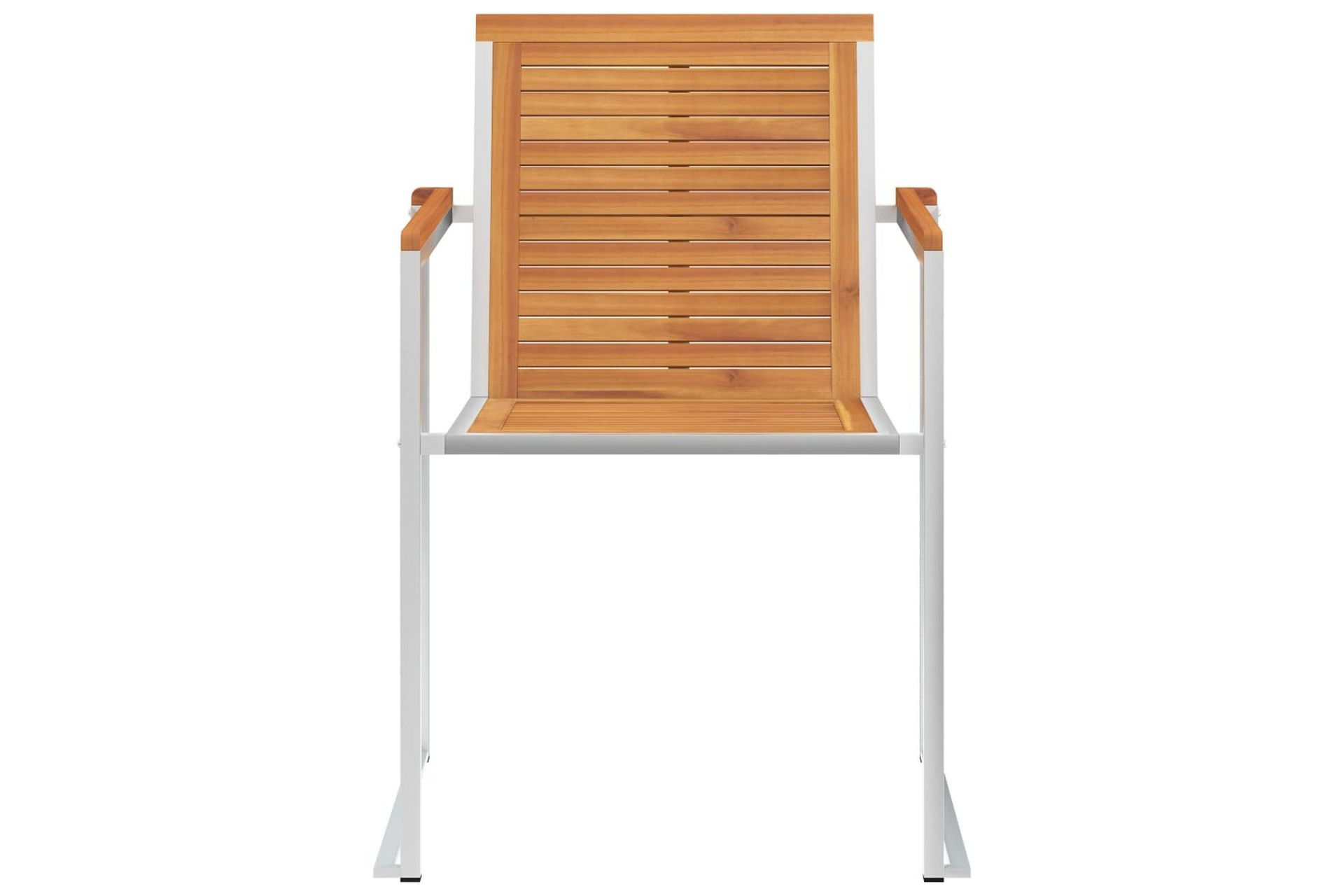 Havestole Med Hynder 2 Stk. massivt Akacietræ og Stål - Brun - Havemøbler - Balkon - Balkonmøbler - Altanstole