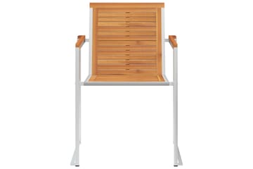 Havestole Med Hynder 2 Stk. massivt Akacietræ og Stål - Brun - Havemøbler - Balkon - Balkonmøbler - Altanstole