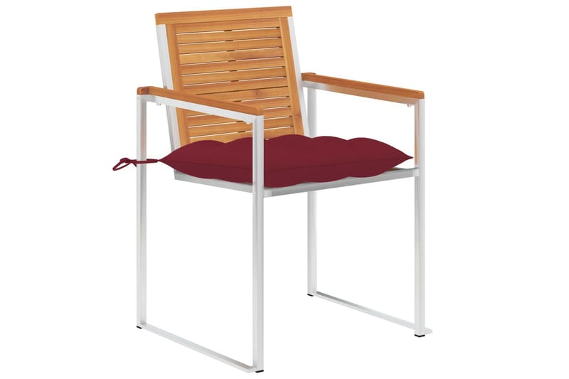 Havestole Med Hynder 2 Stk. massivt Akacietræ og Stål - Brun - Havemøbler - Balkon - Balkonmøbler - Altanstole
