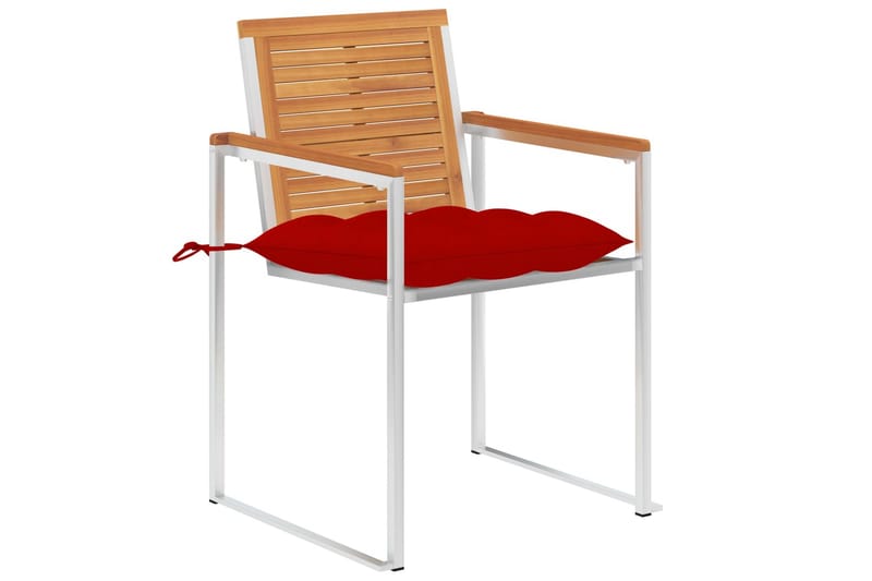 Havestole Med Hynder 2 Stk. massivt Akacietræ og Stål - Brun - Havemøbler - Balkon - Balkonmøbler - Altanstole