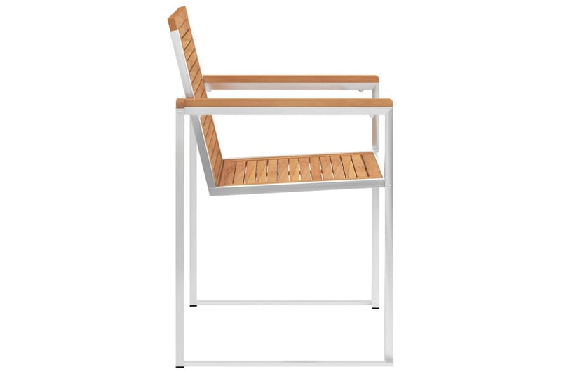 Havestole Med Hynder 2 Stk. massivt teaktræ og Stål - Brun - Havemøbler - Balkon - Balkonmøbler - Altanstole