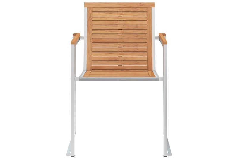Havestole Med Hynder 2 Stk. massivt teaktræ og Stål - Brun - Havemøbler - Balkon - Balkonmøbler - Altanstole